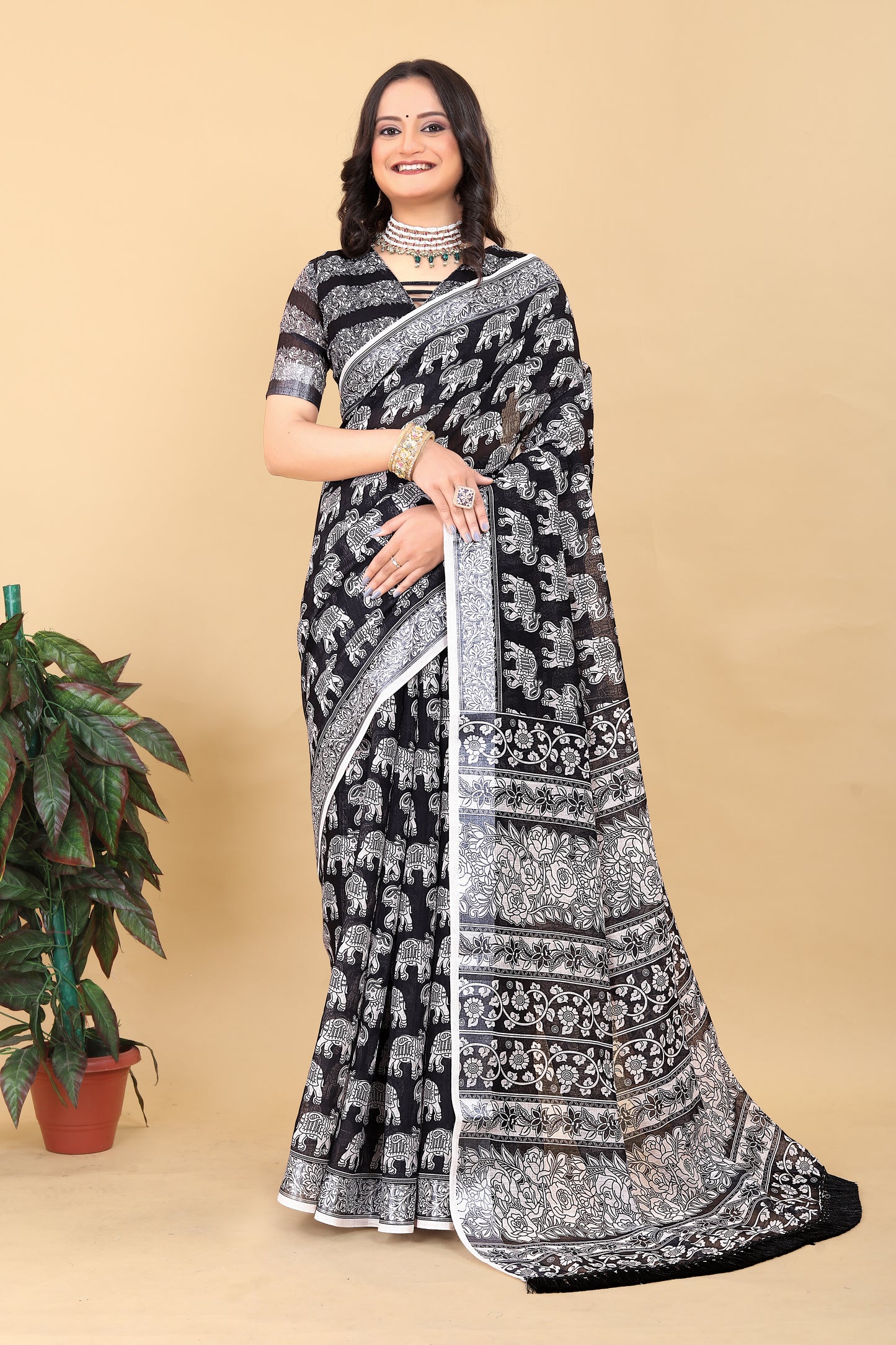 Combo of Printed Georgette Sarees with unstitched blouse piece