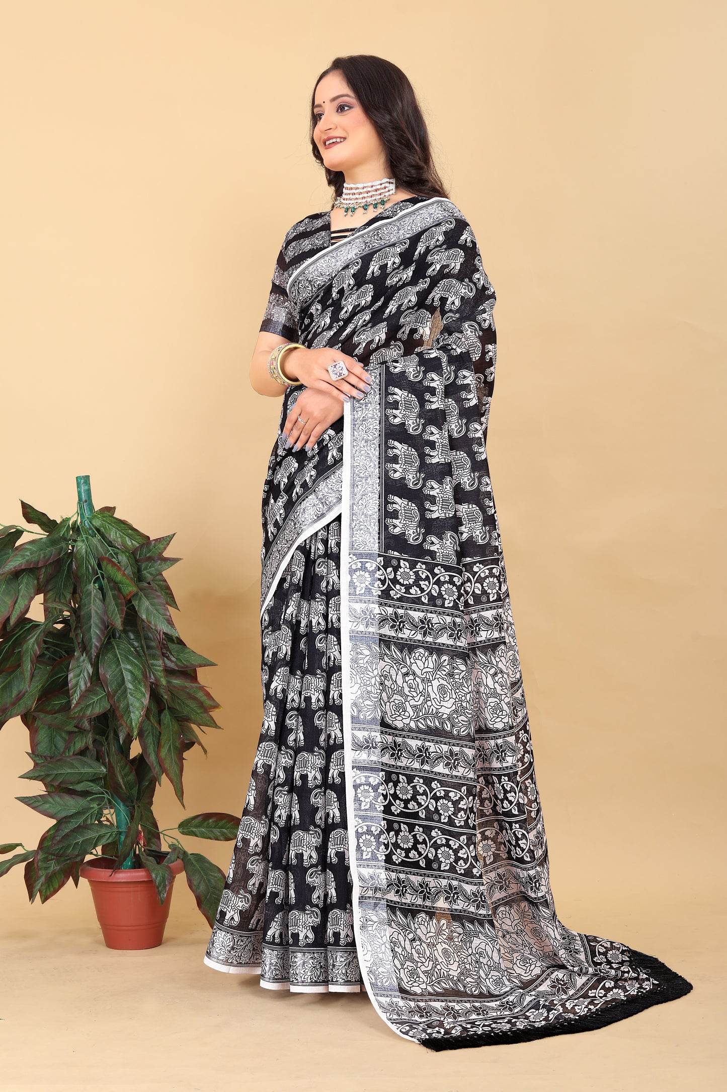 Combo of Printed Georgette Sarees with unstitched blouse piece