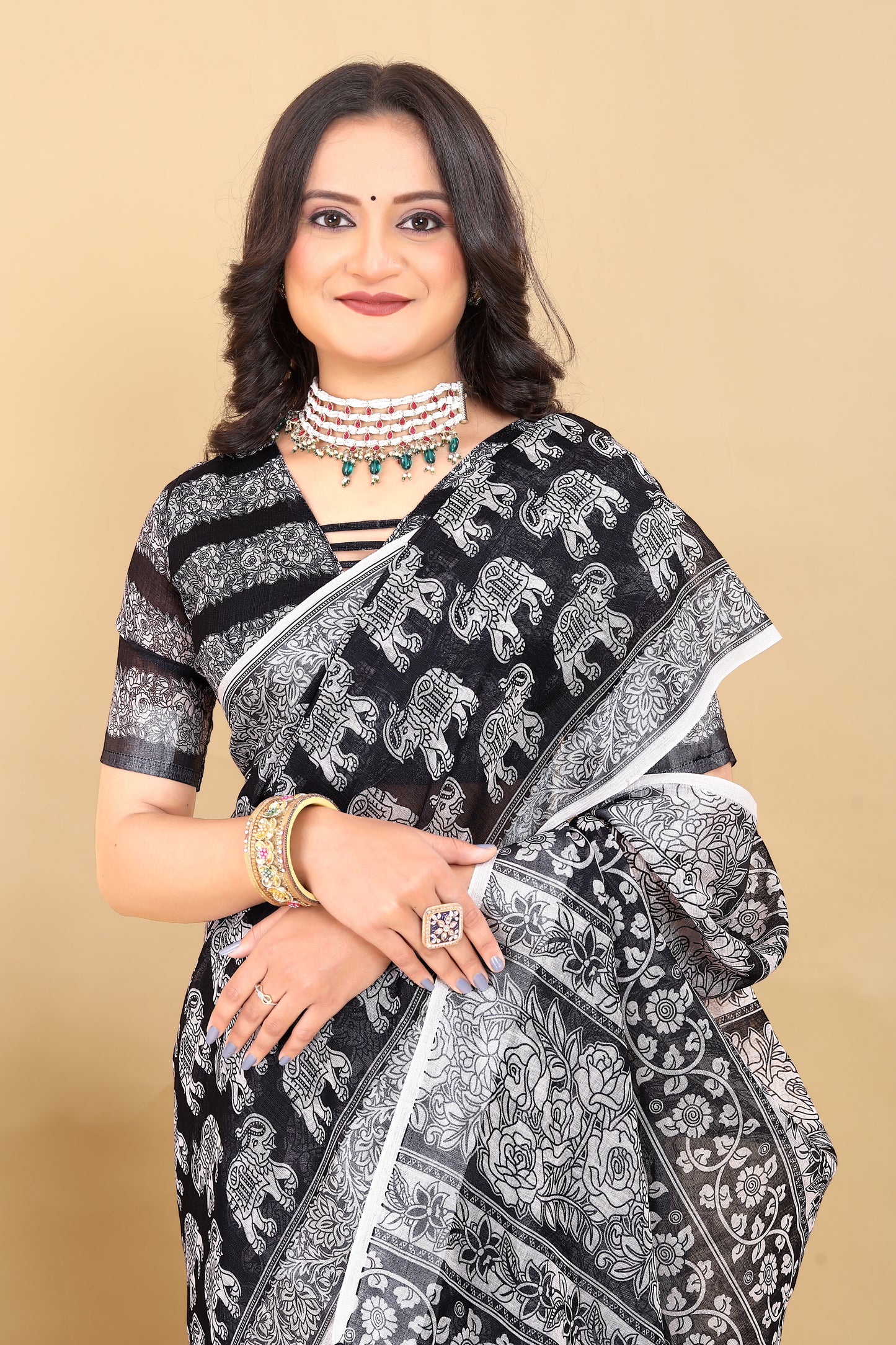 Combo of Printed Georgette Sarees with unstitched blouse piece