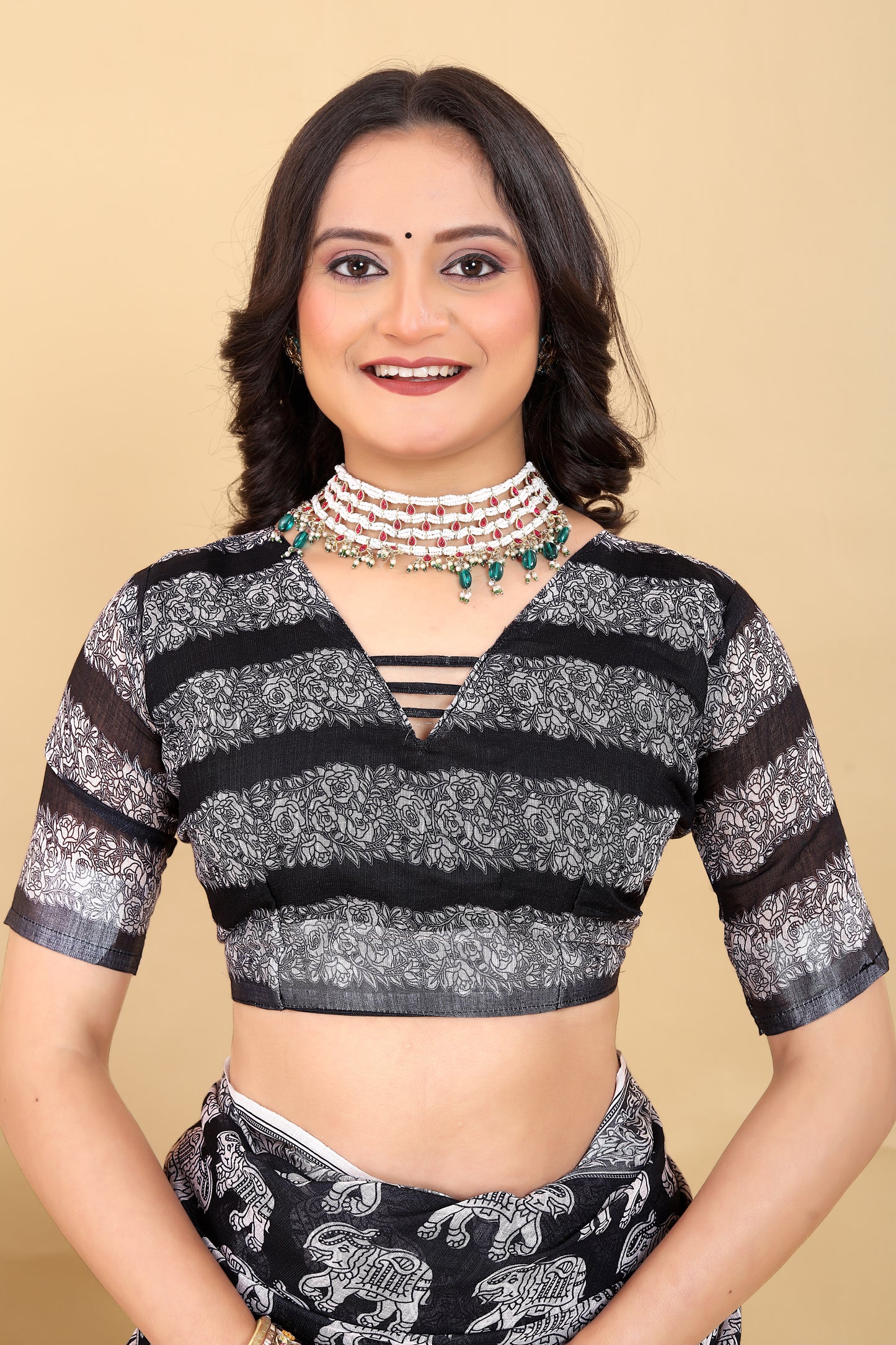 Combo of Printed Georgette Sarees with unstitched blouse piece