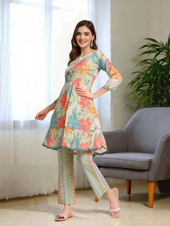 Stylist Women Floral Printed Designer Dresses Foe Women