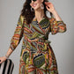 Multi-Color Cotton Midi Dress for Women | With Sleeves & Pocket